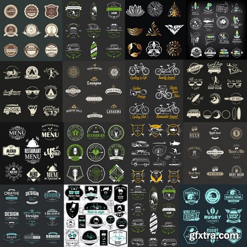 Collection logo sticker template banner icon 25 EPS