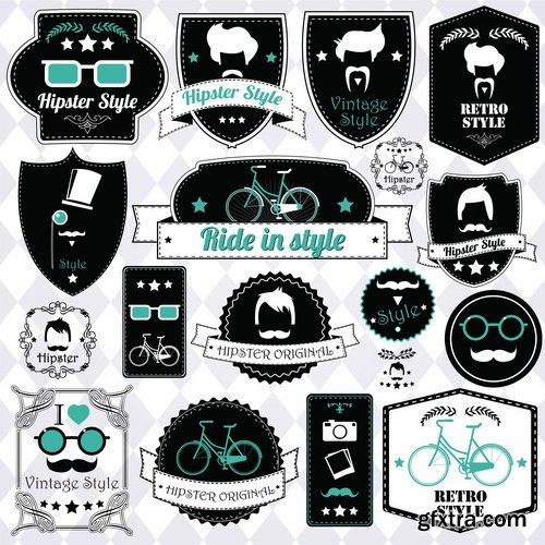 Collection logo sticker template banner icon 25 EPS