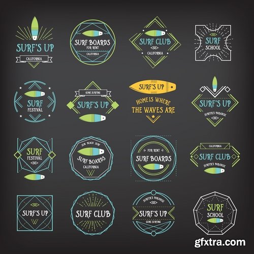 Collection logo sticker template banner icon 25 EPS