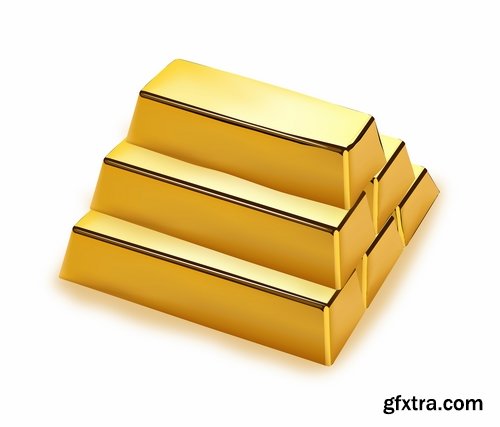 Collection of gold bullion precious metal 25 EPS