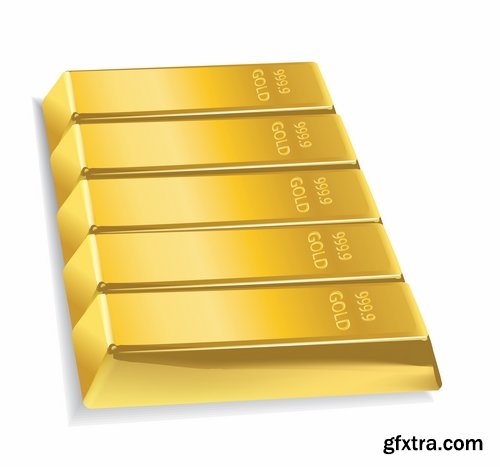 Collection of gold bullion precious metal 25 EPS