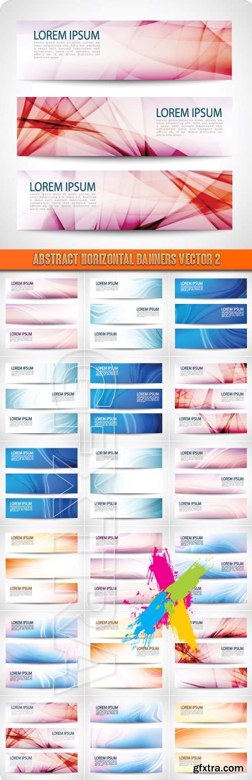 Abstract horizontal banners vector 2