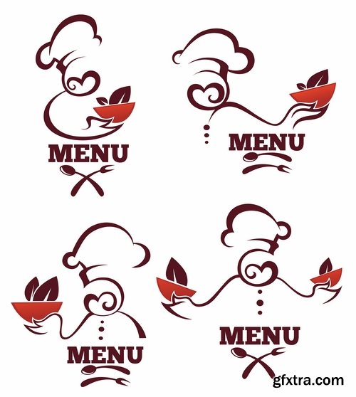 Collection the chef restaurant vector logo illustration of the business campaign 42-25 Eps