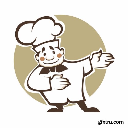 Collection the chef restaurant vector logo illustration of the business campaign 42-25 Eps