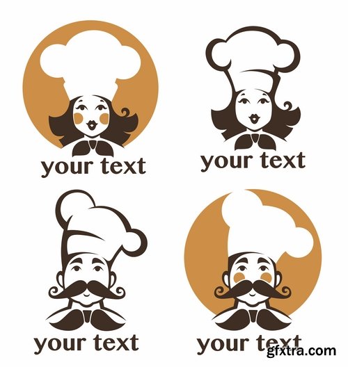 Collection the chef restaurant vector logo illustration of the business campaign 42-25 Eps