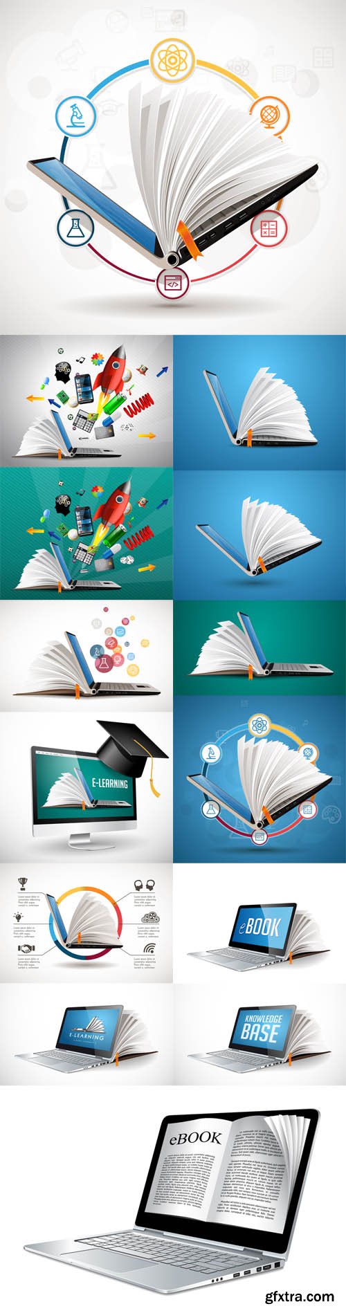 Vector Set - Elearning Concept Online System