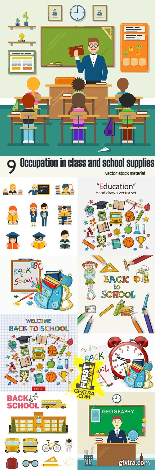 Occupation in class and school supplies