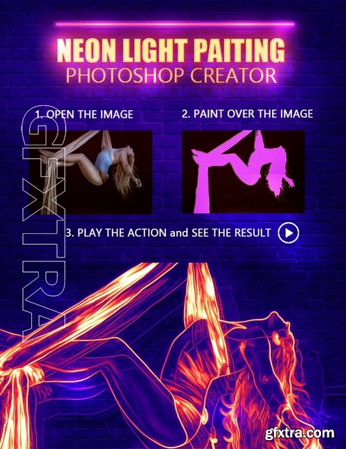 GraphicRiver - Neon Light Painting Photoshop Action 16852219