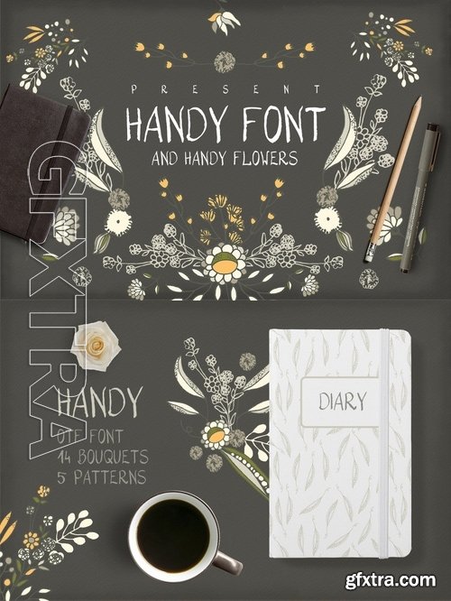 CM - Handy Font and Flowers 735995