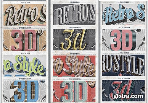 Graphicriver Retro Style 3D Tools - Photoshop Actions 7722029