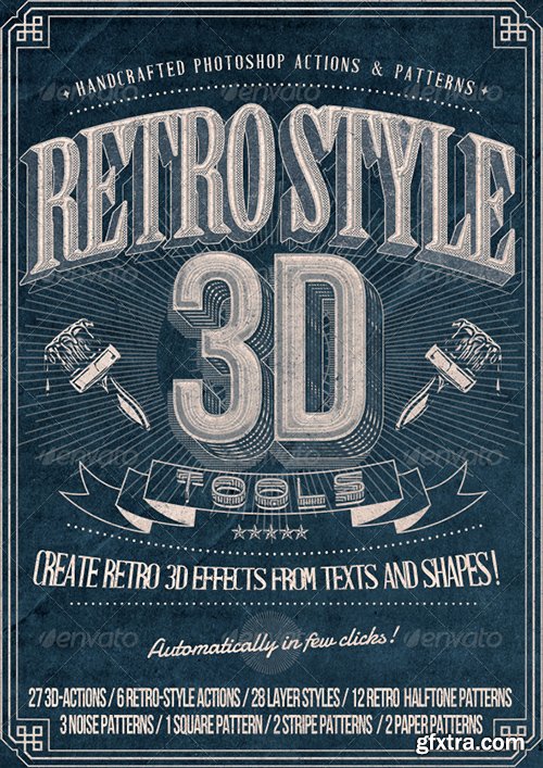 Graphicriver Retro Style 3D Tools - Photoshop Actions 7722029