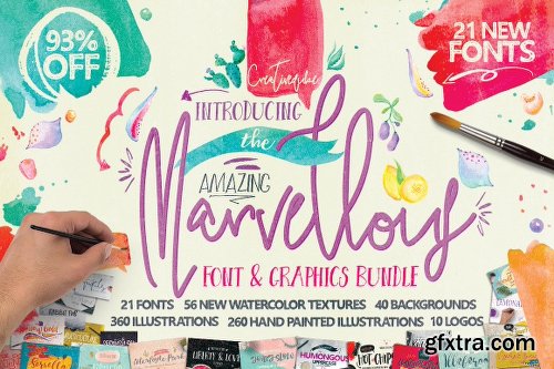 CreativeMarket Marvellous Font Bundle 93% OFF 755586