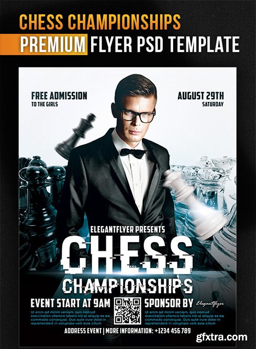 Chess Championships – Flyer PSD Template + Facebook Cover