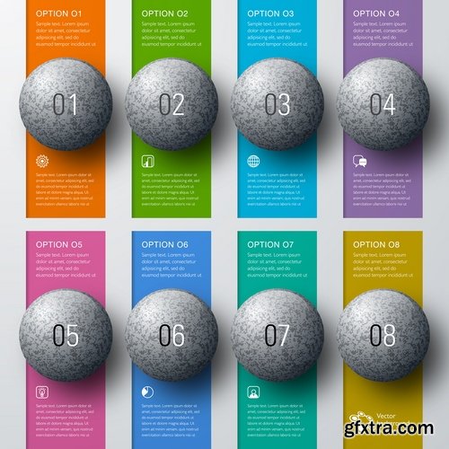 Collection of infographics banner button web design element graph accessories 25 EPS