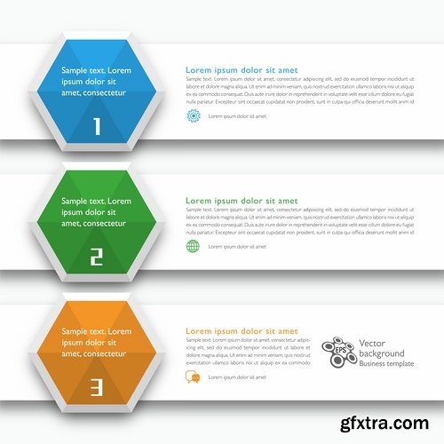 Collection of infographics banner button web design element graph accessories 25 EPS