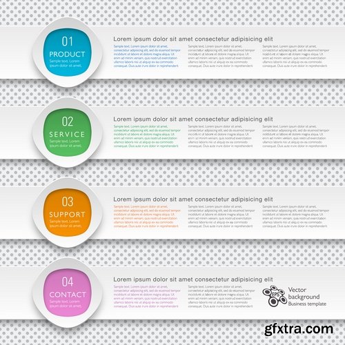 Collection of infographics banner button web design element graph accessories 25 EPS