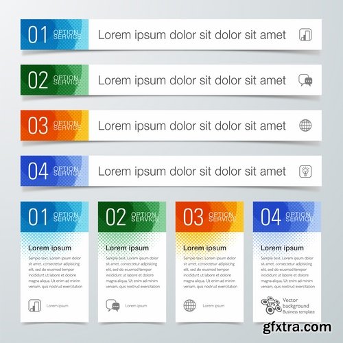 Collection of infographics banner button web design element graph accessories 25 EPS