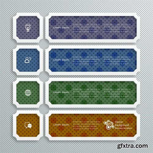 Collection of infographics banner button web design element graph accessories 25 EPS