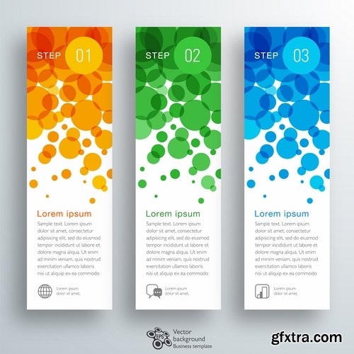 Collection of infographics banner button web design element graph accessories 25 EPS