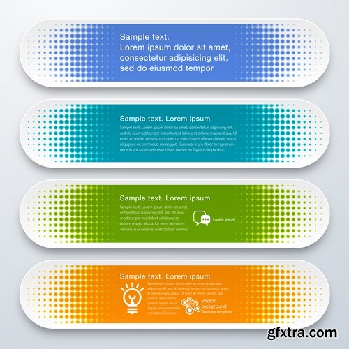 Collection of infographics banner button web design element graph accessories 25 EPS