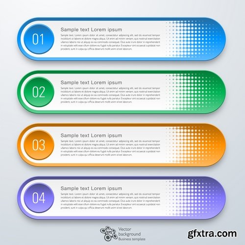 Collection of infographics banner button web design element graph accessories 25 EPS