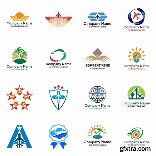 Collection picture vector logo illustration of the business campaign 43-25 Eps