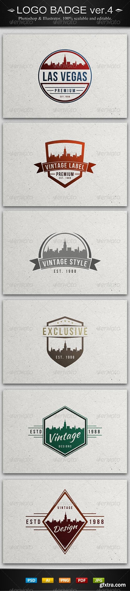 GraphicRiver - 6 Vintage Logo Badges ver.4 7849229