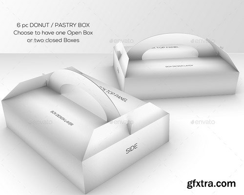 GraphicRiver - Packaging Mock Up Donut or Pastry Take Out Carrier Boxes VOL.4