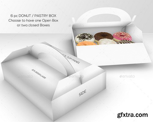 GraphicRiver - Packaging Mock Up Donut or Pastry Take Out Carrier Boxes VOL.4