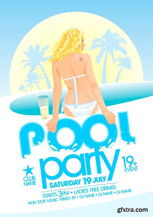 Pool party poster - 5 EPS