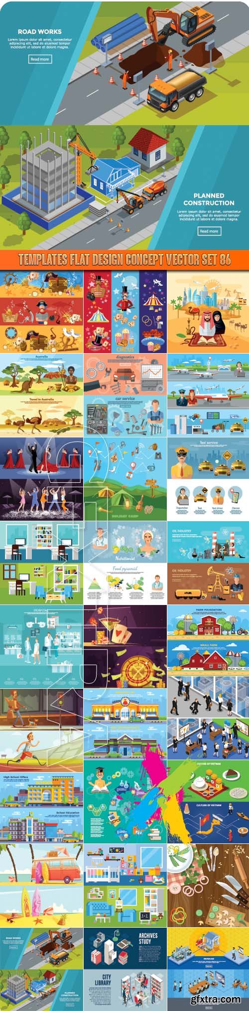 Templates flat design concept vector set 86