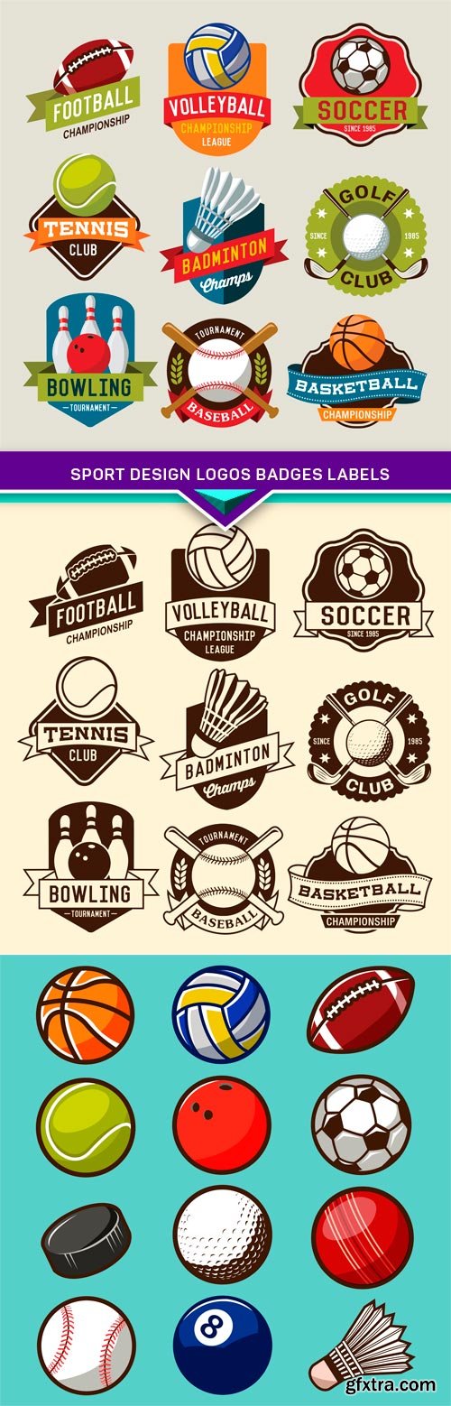 Sport design logos badges labels 3X EPS