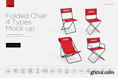 CreativeMarket - Folded Chair 4 Types Mock-up 761802