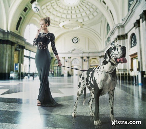 Fantastic girl, girl with dog