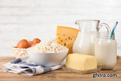 Dairy products, milk, cheese, cottage cheese