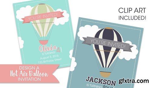 The Sky Is The Limit! : Design A Hot Air Balloon Invitation