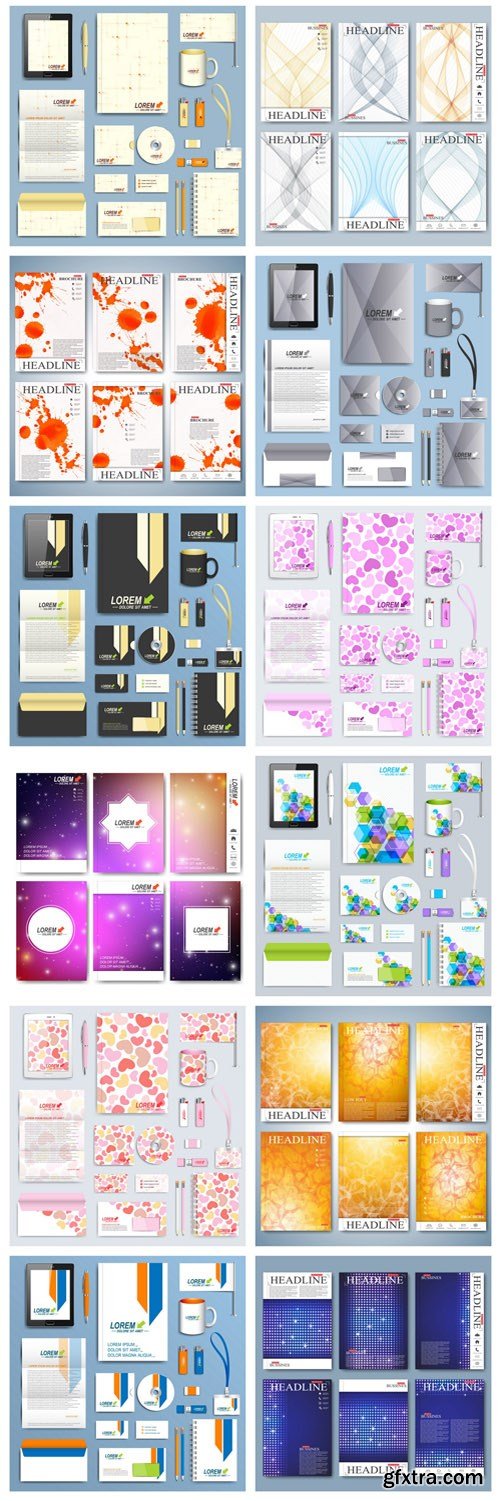 Modern Set of Brochures, Flyer, Booklet, Cover or Annual Report 5 - 18xEPS