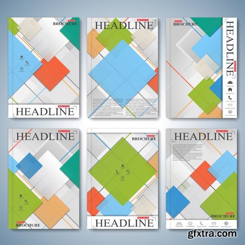 Modern Set of Brochures, Flyer, Booklet, Cover or Annual Report 5 - 18xEPS