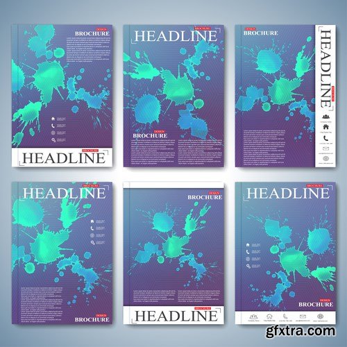 Modern Set of Brochures, Flyer, Booklet, Cover or Annual Report 5 - 18xEPS