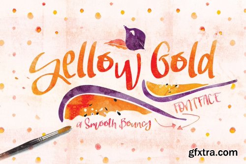 CreativeMarket Yellow Gold Font Typeface 754596