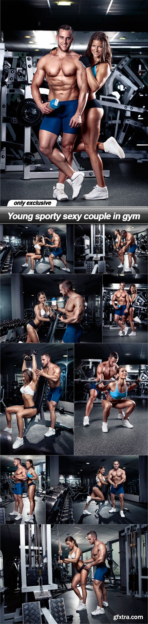 Young sporty sexy couple in gym - 9 UHQ JPEG