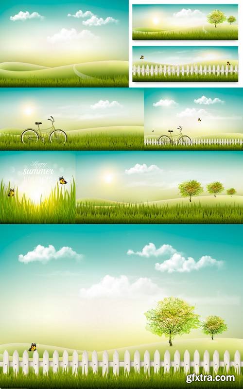 Summer Countryside Landscape Background