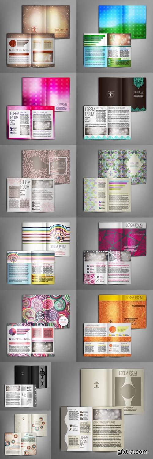 Brochure Template Design with Abstract Pattern