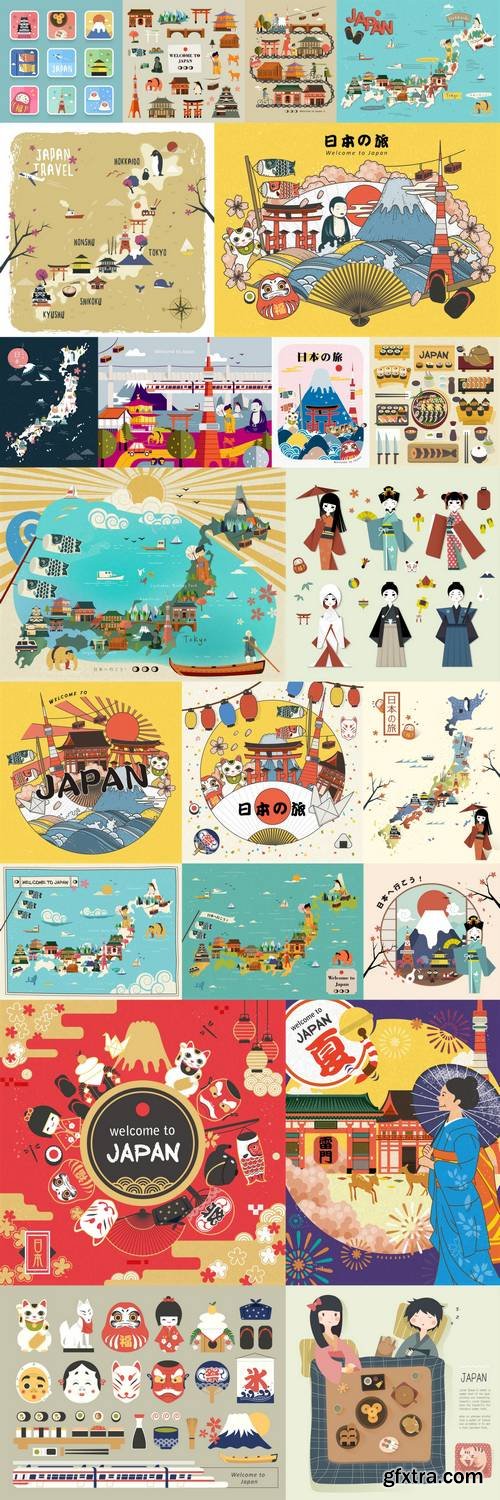 Modern Japan Travel Elements