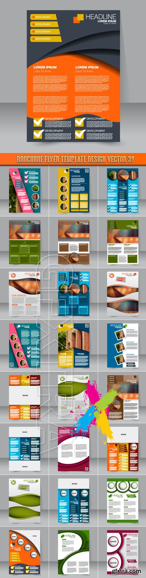 Brochure flyer template design vector 39