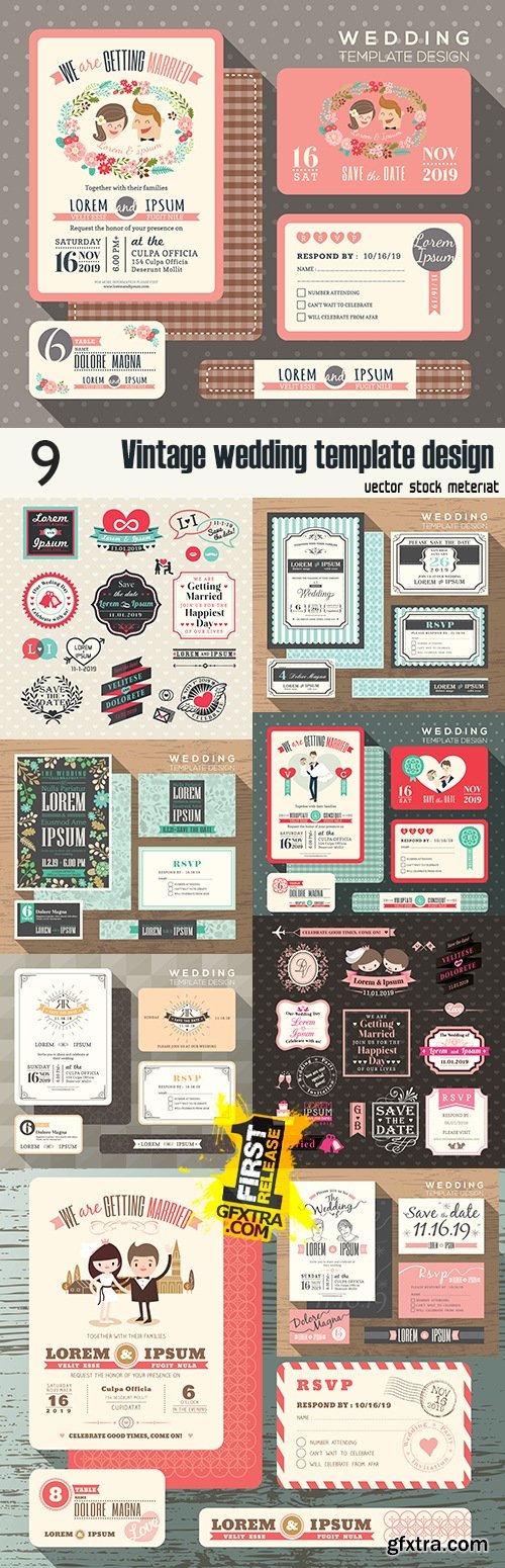 Vintage wedding template design