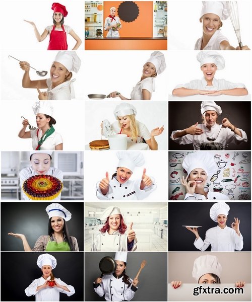 Collection the girl woman chef cooking food in kitchen 25 HQ Jpeg