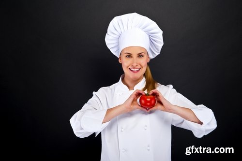 Collection the girl woman chef cooking food in kitchen 25 HQ Jpeg