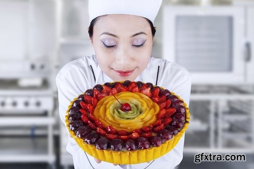 Collection the girl woman chef cooking food in kitchen 25 HQ Jpeg