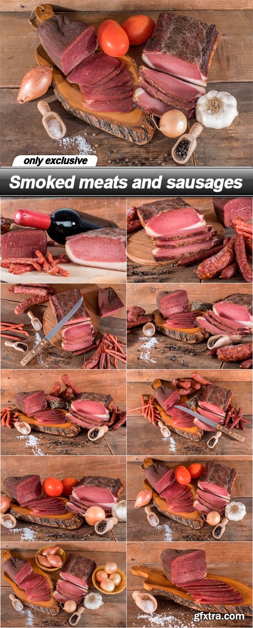 Smoked meats and sausages - 10 UHQ JPEG